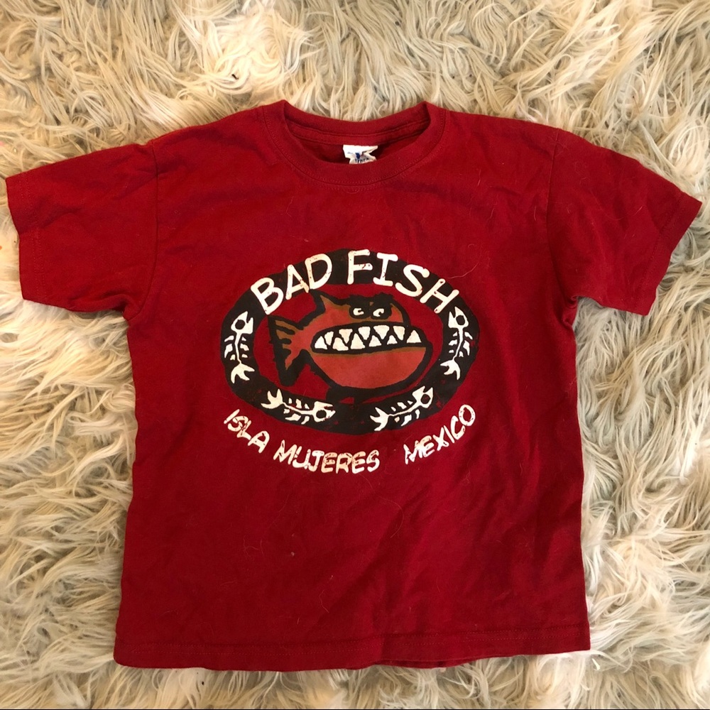 Red unisex t-shirt with decal on front only